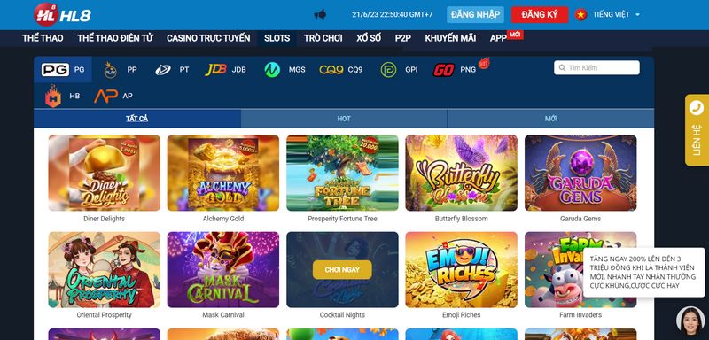 HL8 - Nhà cái cá cược đẳng cấp hàng đầu trên thị trường 7 Khám Phá Kho Slots Cược Khổng Lồ Của Sân Chơi Đổi Thưởng