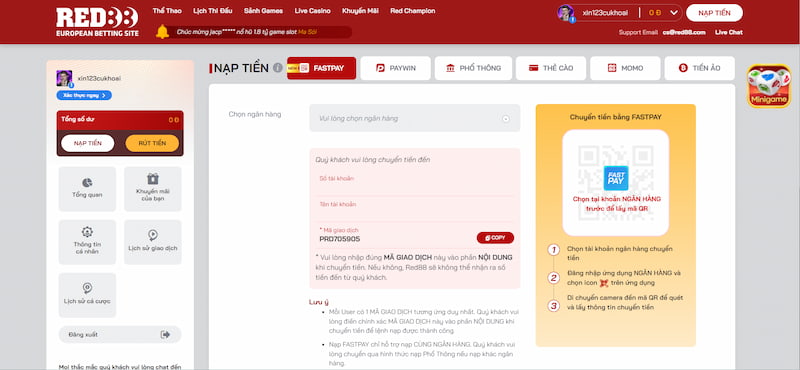 RED88 - Sân chơi cá cược lý tưởng cho cược thủ năm 2023 6 Hướng Dẫn Nạp Tiền Red88