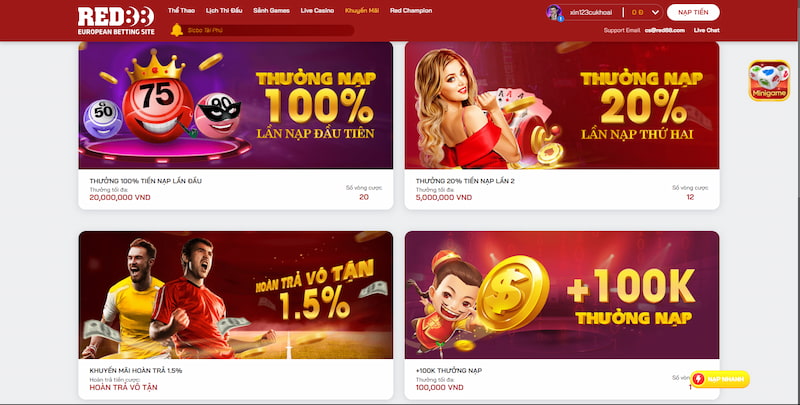 RED88 - Sân chơi cá cược lý tưởng cho cược thủ năm 2023 7 Khuyến Mãi Khủng Có Tại Red88