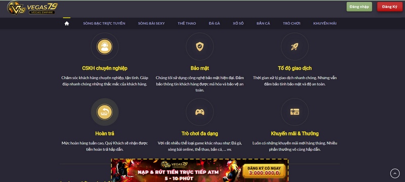 Vegas79 Empire - Nền tảng chơi cá cược online cực chất 5 Cược Thủ Rất Thích Dịch Vụ Trên Nền Tảng Này