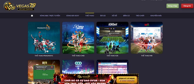 Vegas79 Empire - Nền tảng chơi cá cược online cực chất 7 Cá Cược Thể Thao Là Con Cưng Của Nhà Cái