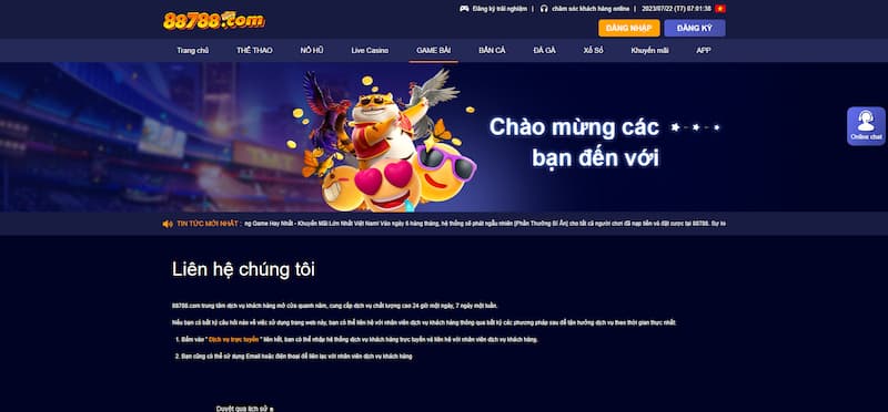 88788 - Nhà cái cá cược trực tuyến TOP đầu thị trường Việt Nam 8 Thông Tin Liên Hệ