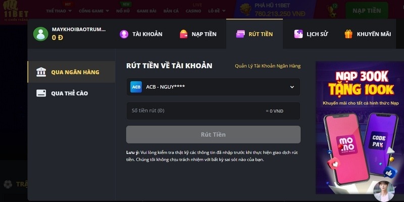 Nạp tiền 11BET - Nhận ưu đãi hấp dẫn từ nhà cái hàng đầu 3 Rút Tiền 11Bet Qua Mọi Phương Thức Cực Đơn Giản