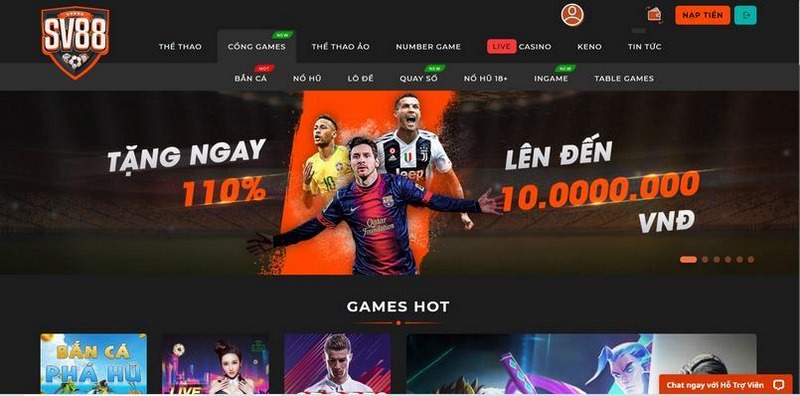 Khuyến mãi SV88 - Cơ hội trải nghiệm đa dạng game xanh chín 2 Giao Dịch Đầu Tiên Nhận 110% Giá Trị Tổng Số Tiền Nạp